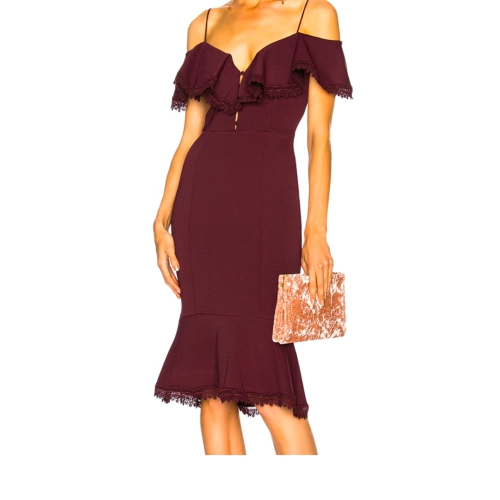 NICHOLAS bandage midi dress